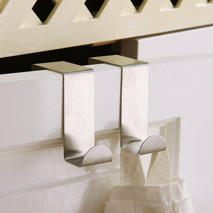 4x/6x Over Door Hooks Hanger Holder Stainless Steel Cabinet Organizer Clothes AU - Aimall