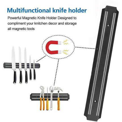 2X Magnetic Knife Rack Magnet Wall Mount Holder Strip Utensil Shelf Kitchen Tool - Aimall