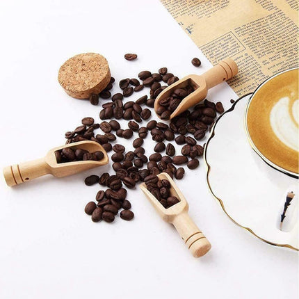 1/2/4/10 PCS Wooden Small Little Mini Scoop Salt Sugar Coffee Spoon Kitchen Tool - Aimall