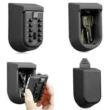 1X Outdoor Wall Mount Spare Key Safe Box Lock Holder Water Weather Proof New AU - Aimall