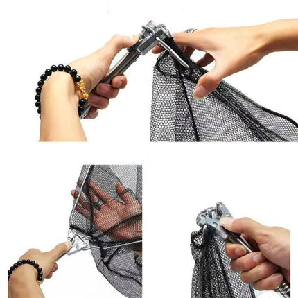 Fishing Net Landing Mesh Fish Catch Tool Telescopic Pole Folding Foldable Handle - Aimall