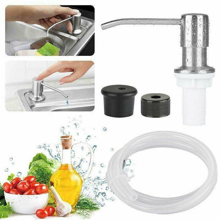 Stainless Steel Sink Soap Dispenser Extension Tube Kit Kitchen Sink Pumps Hand - Aimall