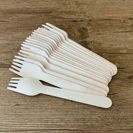 Wooden Cutlery Set Disposable Bamboo Wood Bulk Buy Forks Spoons Knives Party Eco - Aimall