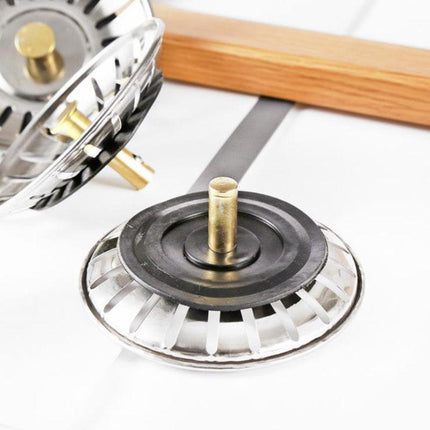 2PCS Sink Strainer Stainless Steel Kitchen Waste Plug Filter Drain Stopper AU - Aimall