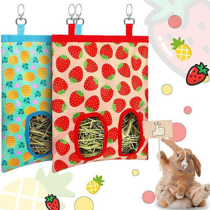 Hay Bag Guinea Pig Rabbit Feeding Bag Animal Hay Feeder Bag Hanging Feeder AU - Aimall