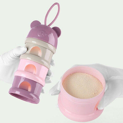 4 Layers Baby Milk Powder Feeding Case Box Formula Dispenser Food Container - Aimall