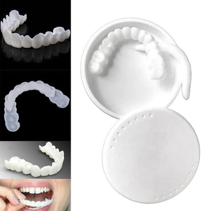 Snap On Bottom /Upper Lower False Teeth Dental Veneers Dentures Fake Tooth Smile - Aimall