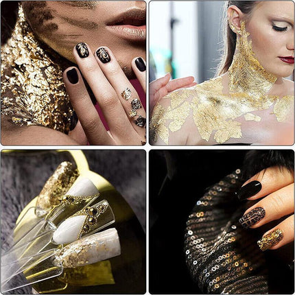 100x Gilding Gold Silver Leaf Sheet Book Foil Paper Decorating Nails Art Craft - Aimall