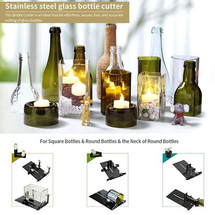 Glass Bottle Cutter Cutting Tool Upgrade Version Square & Round Bottle Cutter AU - Aimall