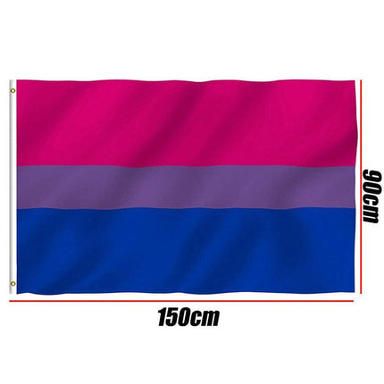 Bisexual LARGE Flag 150x90cm Bi Sexual Pride LGBT Lesbian Gay rainbow Mardi Gras - Aimall