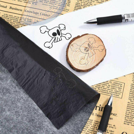 100x Sheets Carbon Paper Transfer Copy Graphite Tracing A4 Wood Canvas Art Black - Aimall