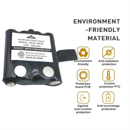 2 X Rechargeable Battery for UNIDEN BP38 BP40 UHF Handheld Radio Black AU Stock - Aimall