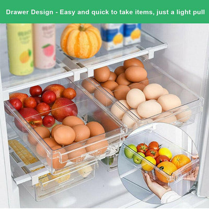 2Pcs Lecluse Refrigerator Storage Rack Fridge Organizer Drawer Egg Kitchen BoxAU - Aimall