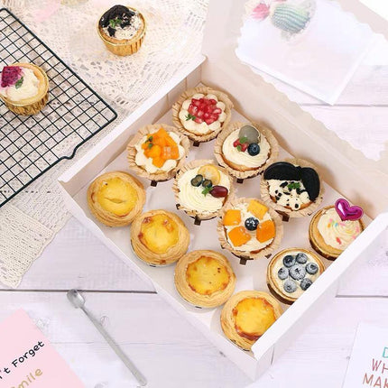 Cupcake Box Cases 1/2/4/8/12 Holes Window Face Cases Party Wedding Muffin Baking - Aimall