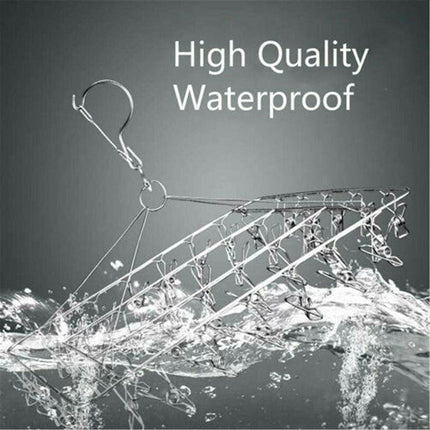 30/40/55 Pegs Stainless Steel Laundry Sock Underwear Clothes Dryer Rack Hanger - Aimall