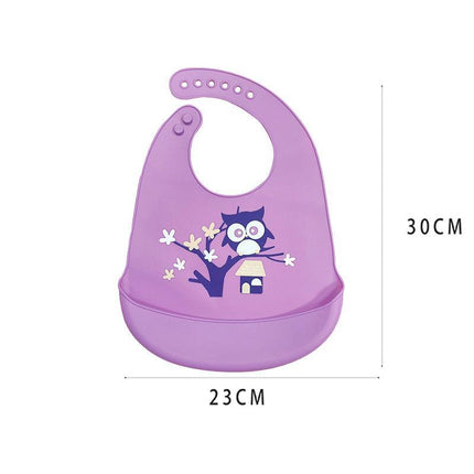 Baby Feeding Bib Apron Smock Silicon Waterproof Easy Clean 0-6 Kid Toddler Pouch - Aimall