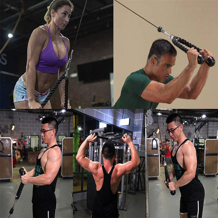 TRICEP ROPE GYM CABLE ATTACHMENT SINGLE HANDLE ROW BAR HOME GYM FITNESS DIP - Aimall