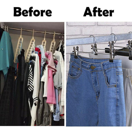 Metal Clip Hangers Trouser Skirt Coat Pants Bulk Clothes Clothing Coathangers AU - Aimall