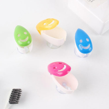 4PCS Toothbrush Cover Rack Holder Gripping Smile Face Suction Stand Mount Wall - Aimall
