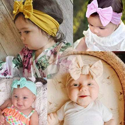 Baby Bow Headband Girl Infant Toddler Newborn Soft Knot Turban Hair Head Wrap AU - Aimall