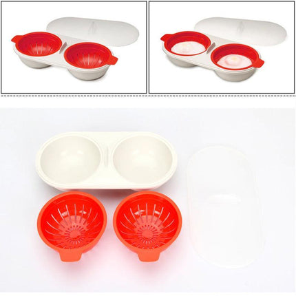 Egg Poacher Microwave Oven Kitchen Novelty Gadgets Sandwich Breakfast Cooker AU - Aimall