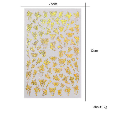 3D Nail Butterfly Design Sticker Decor Decal Holographic Laser Nail Art Sticker - Aimall