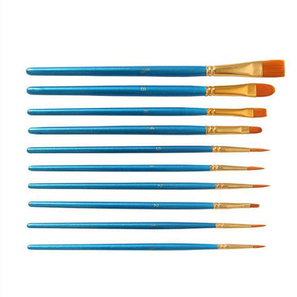10pcs Artist Paint Brushes Set Painting Tool for Acrylic Oil Watercolour Kit AU - Aimall