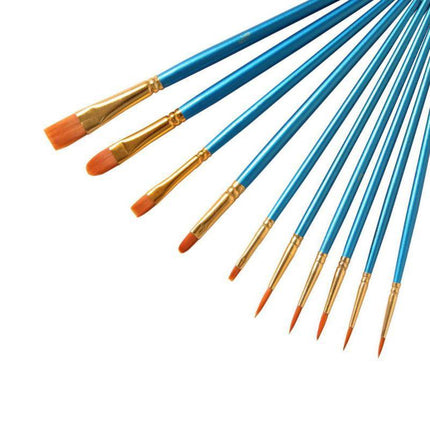 10pcs Artist Paint Brushes Set Painting Tool for Acrylic Oil Watercolour Kit AU - Aimall