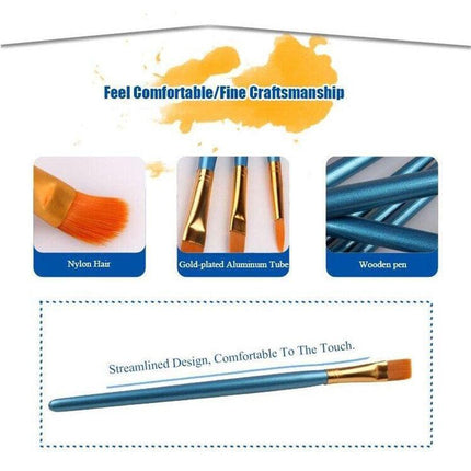 10pcs Artist Paint Brushes Set Painting Tool for Acrylic Oil Watercolour Kit AU - Aimall