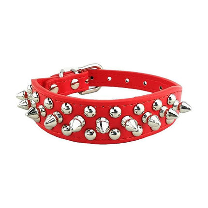 Dog Collar Leather Studded Black Brown Small Medium Large Breeds Pet Melbourne - Aimall