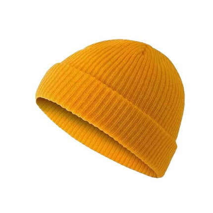 Men Women Mini Fisherman Beanie Hat Winter Soft Woolen Knitted Docker Skull Cap - Aimall