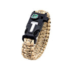 Flint Fire Starter 5in1 Survival Paracord Bracelet Whistle Compass Gear Tool Kit - Aimall