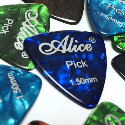 NEW 12PCS Celluloid Acoustic Alice Guitar Picks Pick Set Bulk + Case Box Tin AU - Aimall