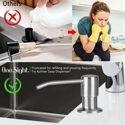 Stainless Steel Sink Soap Dispenser Extension Tube Kit Kitchen Sink Pumps Hand - Aimall