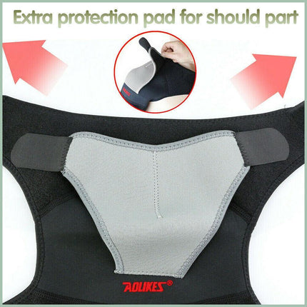 AOLIKES Shoulder Brace Rotator Cuff Pain Relief Support Therapy Belt Sleeve AU - Aimall