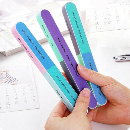 7 Way Professional Natural Nail File Straight Buffer Sanding Manicure Tools AU - Aimall