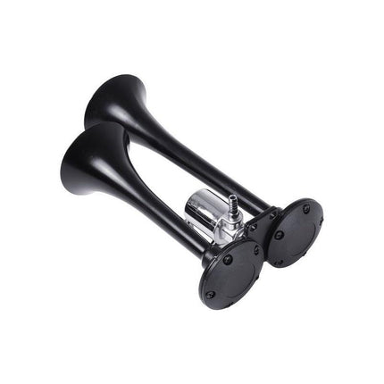 12/24V 600db Car Boat Truck Lorry Super Loud 2 Trumpet Air Horn Black AU Stock - Aimall