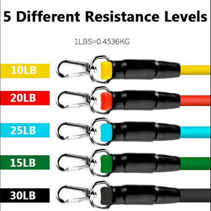 11PCS Yoga Strap Latex Resistance Bands Exercise Home Gym Tube Fitness ElasticAU - Aimall