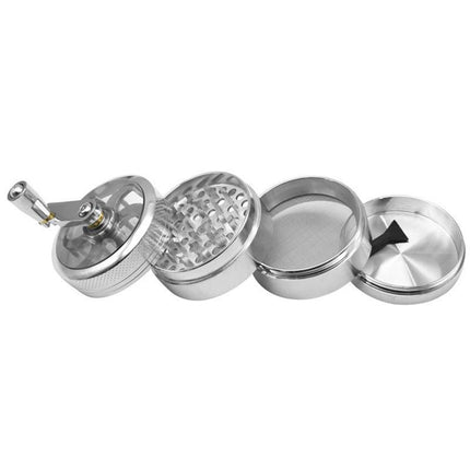 4-layer Smoke Grinder Aluminum Herb Grinders Hand Crank Herbal Tobacco Grinders - Aimall