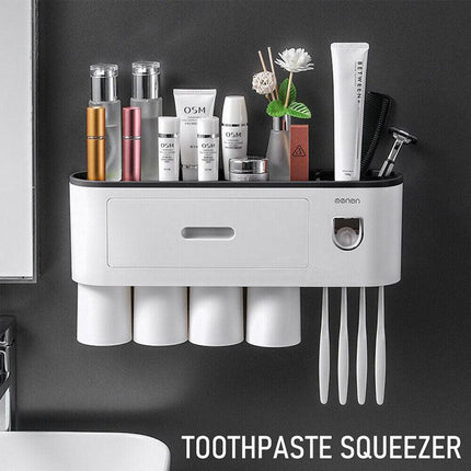 Multifunctional Toothbrush Holder Handfree Automatic Toothpaste Dispenser Set AU - Aimall