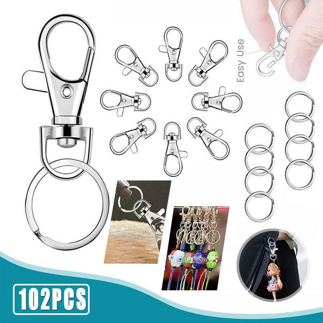 102 Swivel Lobster Clasp Clips Hook Alloy Key Ring Split Keychain Durable Diy AU - Aimall
