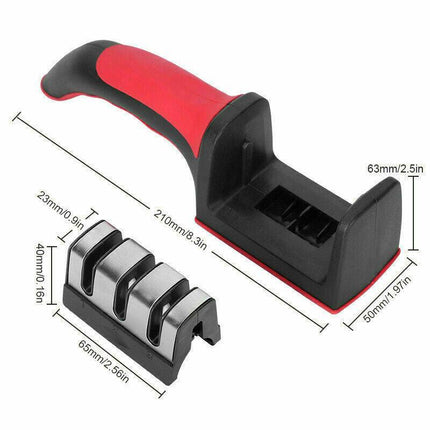 AU Knife Sharpener 3 Stage Kitchen Diamond Sharp Knives Scissor Sharpening Tool - Aimall