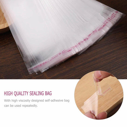 100-1000pcs Self Adhesive Seal Clear bag OPP Cellophane Plastic Cello Air Hole - Aimall