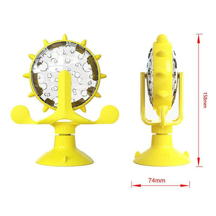 Windmill Pet Cat Treat Food Dispenser Toys Slow Feeder Puzzle Interactive Toys - Aimall