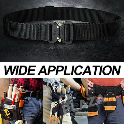 Mens Canvas Outdoor Tactical Belt Heavy Duty Army Waist Web Waistband Strap Hot - Aimall