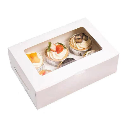 Cupcake Box Cases 1/2/4/8/12 Holes Window Face Cases Party Wedding Muffin Baking - Aimall