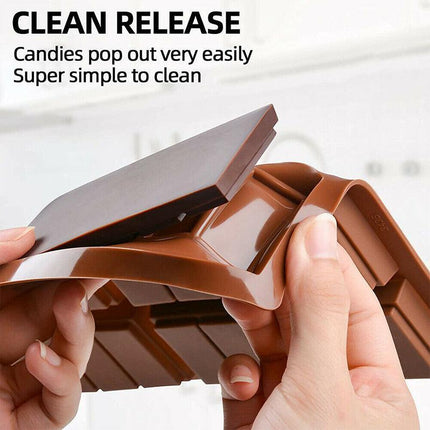 Chocolate Mould Bar Break Apart Choc Block Ice Tray Silicone Cake Bake Cook Mold - Aimall