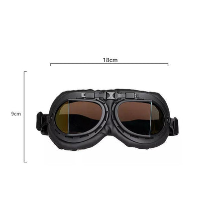 Vintage Pilot Motorcycle Racing Goggles Aviator Retro ATV UTV Dirt Bike Eyewear - Aimall