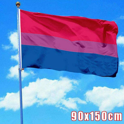 Bisexual LARGE Flag 150x90cm Bi Sexual Pride LGBT Lesbian Gay rainbow Mardi Gras - Aimall