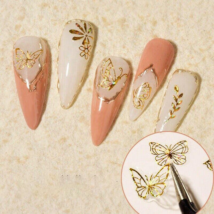 3D Nail Butterfly Design Sticker Decor Decal Holographic Laser Nail Art Sticker - Aimall
